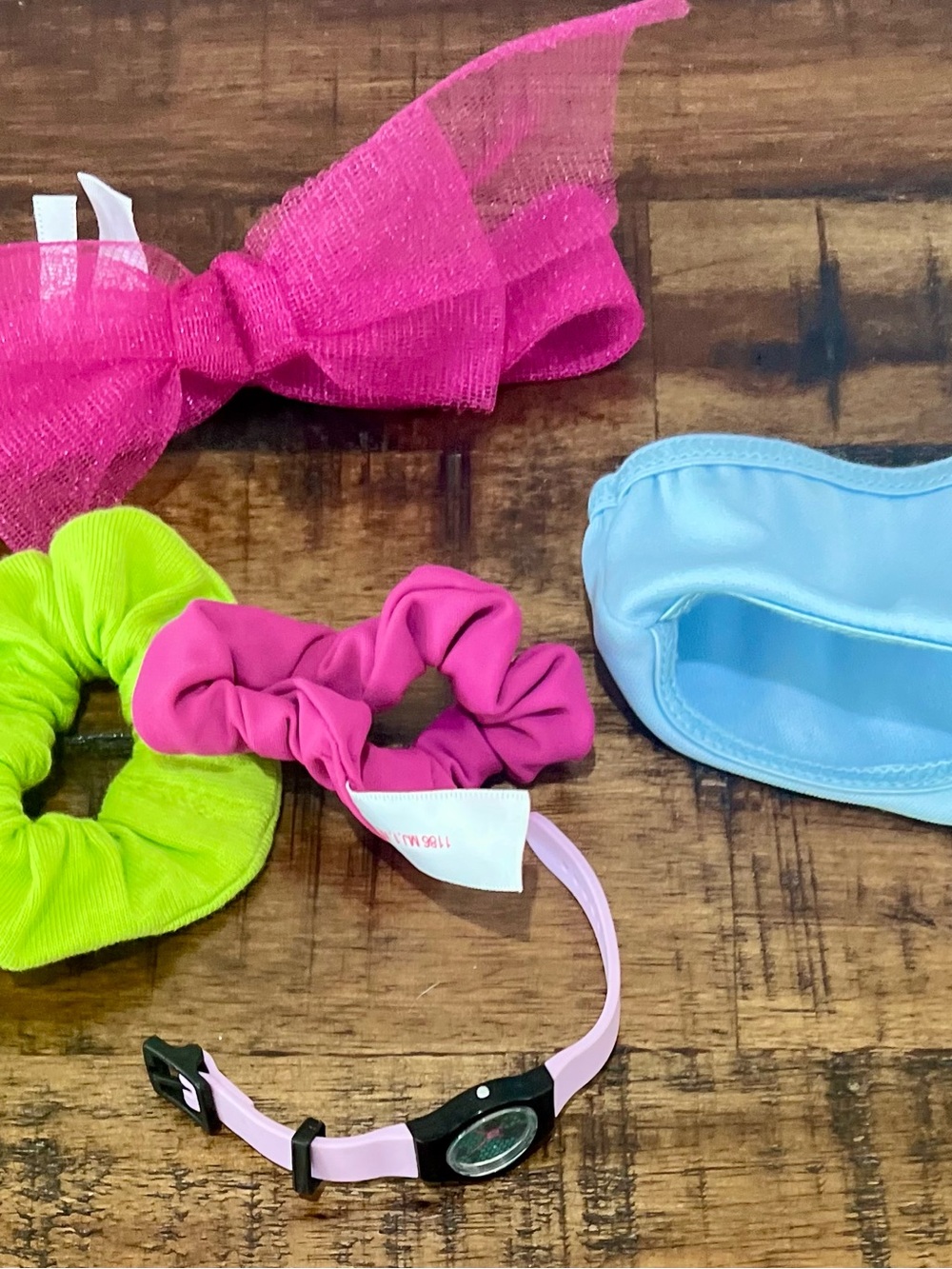American Girl Bright Pink, Neon Green & Light Blue Accessory Set